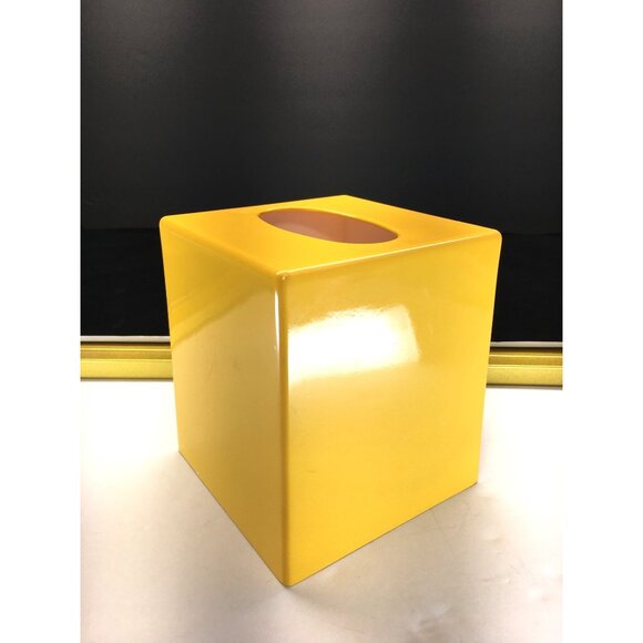 Acrylic Tissue Box Cover Square Yellow Minimalist Design Made In Japan - Picture 5 of 12